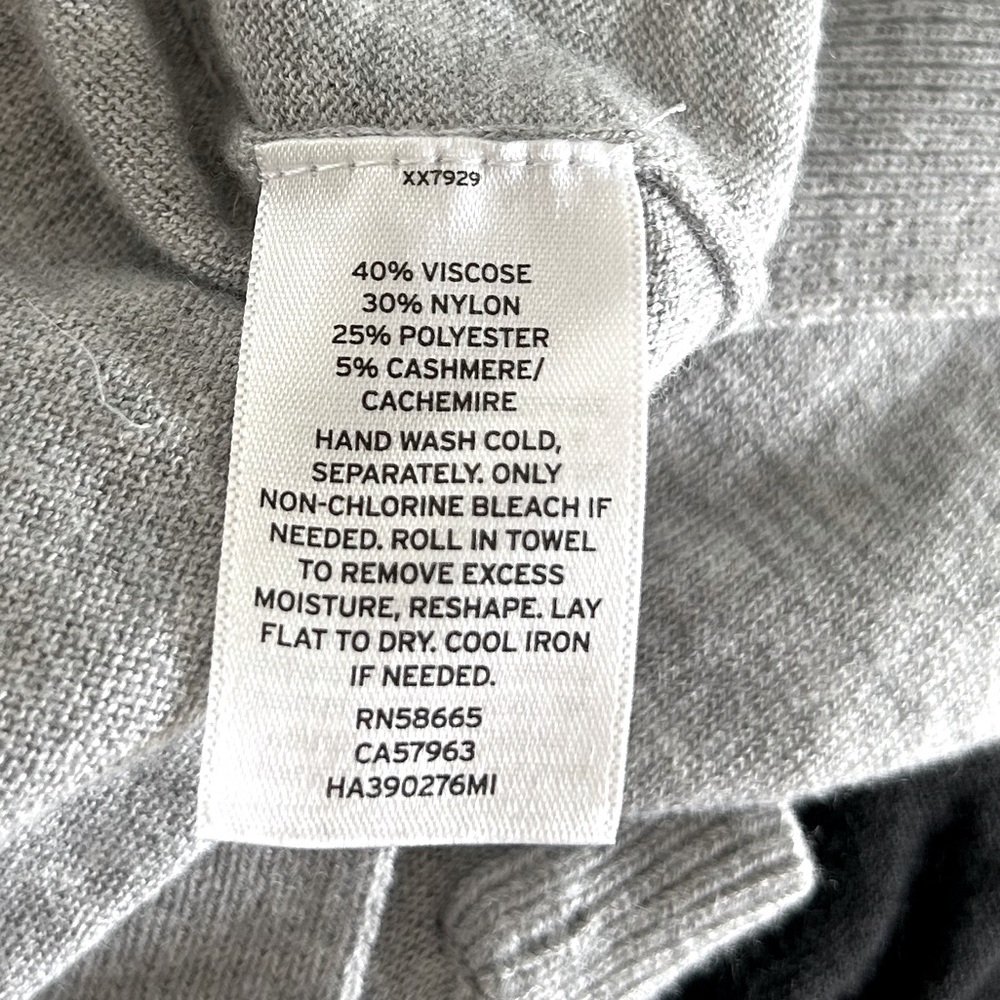 Halogen Heather Grey Front Open Cashmere Blend Cardigan with Pockets - Small - Picture 5 of 8